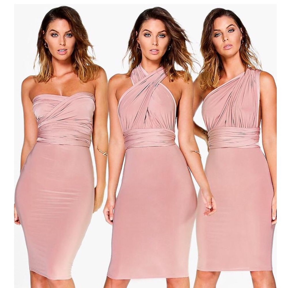 Boohoo multiway midi dress